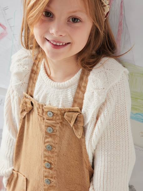 Carpenter Style Dungarees for Girls taupe 