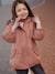 Hooded Parka with Faux Fur Lining for Girls khaki+old rose 