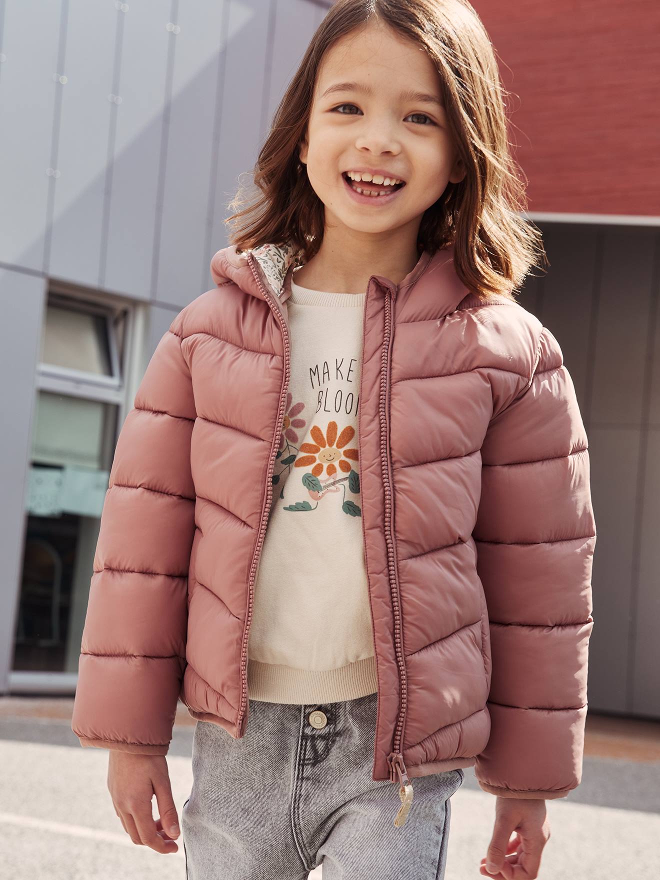 Lightweight Hooded Jacket for Girls blush