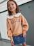 Romantic Sweatshirt with Peter Pan Collar for Girls apricot+navy blue 