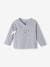 Interlock Cardigan for Newborn Babies, BASICS ecru+grey blue 