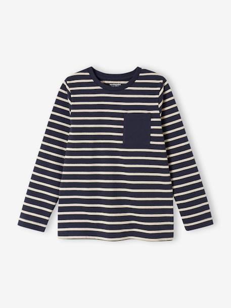 Pack of 3 Assorted Long Sleeve Tops for Boys marl grey+navy blue+white 