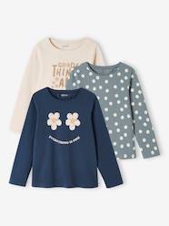 Girls-Tops-Pack of 3 Long Sleeve Tops for Girls