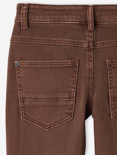 NARROW Hip, MorphologiK Slim Leg Coloured Trousers, for Boys beige+chocolate+green+khaki+night blue+slate blue+tomato red 