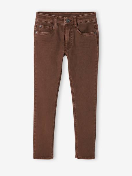 NARROW Hip, MorphologiK Slim Leg Coloured Trousers, for Boys beige+chocolate+green+grey green+khaki+night blue+slate blue+tomato red 