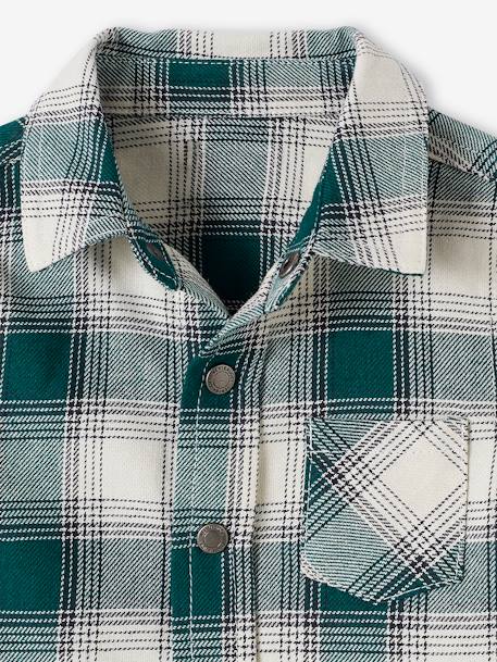 Chequered Flannel Shirt for Babies chequered green+navy blue 