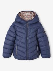 Girls-Coats & Jackets-Padded Jackets-Reversible Lightweight Padded Jacket with Padding in Recycled Polyester, for Girls