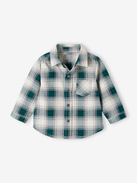 Chequered Flannel Shirt for Babies chequered green+navy blue 