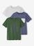 Pack of 3 Assorted T-Shirts for Boys aqua green+azure+cappuccino+green+marl white 