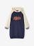 Hooded Varsity-Style Fleece Dress for Girls night blue 