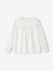 Girls-Blouses, Shirts & Tunics-Blouse with Textured-Effect Ruffle for Girls