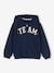 Hooded Jacket with 'Team' Sport Motif for Girls green+navy blue+sweet pink 