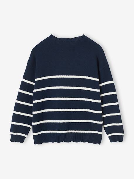 Fancy Striped Jumper for Girls mustard+navy blue+old rose+striped navy blue 