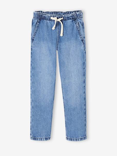 Wide Easy to Slip On Jeans for Boys bleached denim+brut denim+stone 