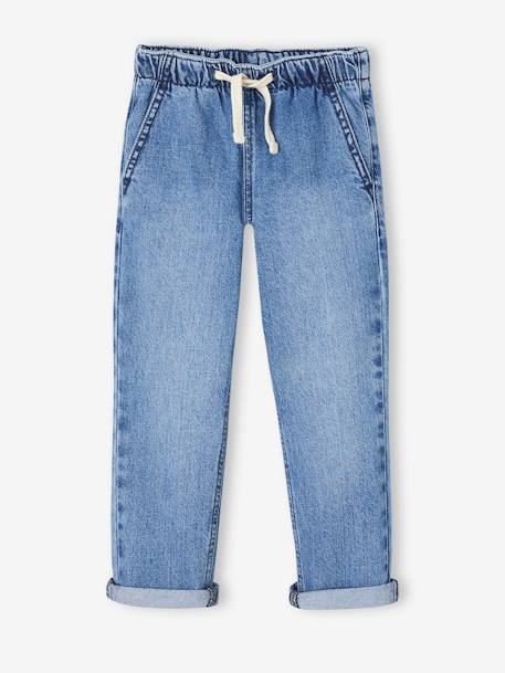 Wide Easy to Slip On Jeans for Boys bleached denim+brut denim+stone 