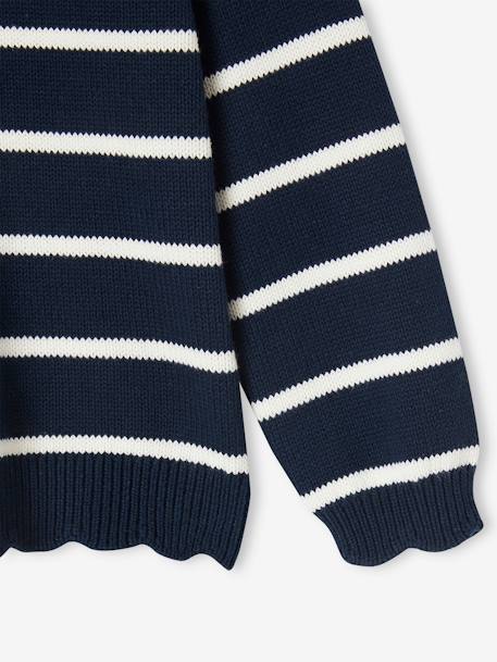 Fancy Striped Jumper for Girls navy blue+striped navy blue+sweet pink 