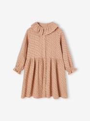 -Buttoned Dress in Cotton Gauze for Girls