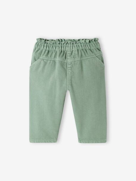 Twill Trousers, Elasticated Waistband, for Babies green 