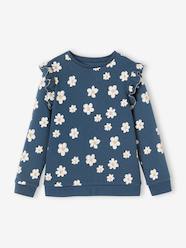 Girls-Cardigans, Jumpers & Sweatshirts-Sweatshirts & Hoodies-Sweatshirt with Ruffles & Message for Girls