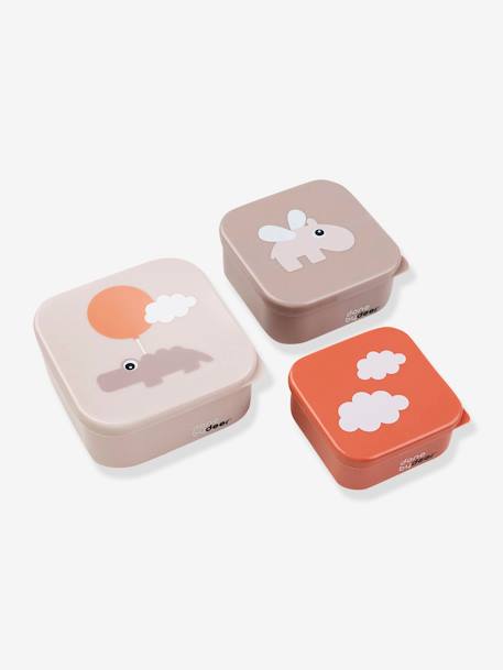 Set of 3 Boxes, Deer Friends by DONE BY DEER blue+green+nude pink+sandy beige 