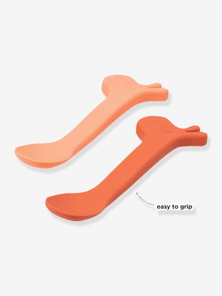 Set of 2 Silicone Spoons, Lalee by DONE BY DEER green+orange 