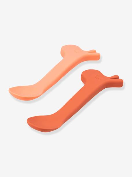 Set of 2 Silicone Spoons, Lalee by DONE BY DEER green+orange 