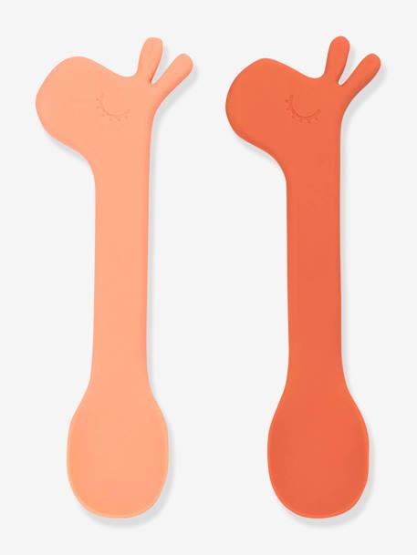 Set of 2 Silicone Spoons, Lalee by DONE BY DEER green+orange 