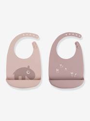 Nursery-Mealtime-Bibs-Pack of 2 Silicone Bibs, Croco by DONE BY DEER