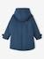 Hooded Parka in Chic Peachskin Effect Fabric for Girls dusky pink+navy blue 