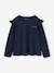 Ruffled Long Sleeve Top for Girls, BASICS dusky pink+ecru+navy blue 