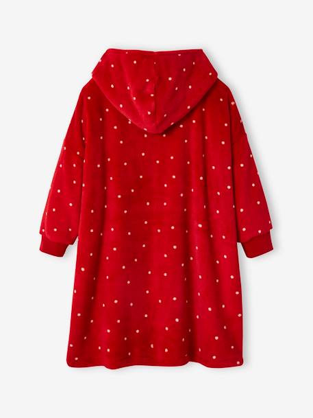 Christmas Poncho-Type Dressing Gown in Velour & Polar Fleece, for Girls red 