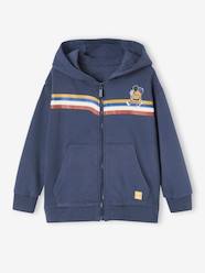 Boys-Cardigans, Jumpers & Sweatshirts-Sweatshirts & Hoodies-Striped Zipped Hoodie for Boys