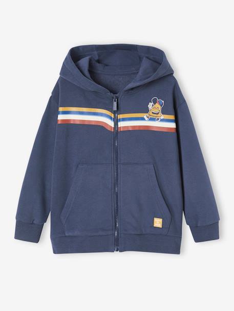 Striped Zipped Hoodie for Boys night blue 