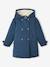 Hooded Parka in Chic Peachskin Effect Fabric for Girls dusky pink+navy blue 