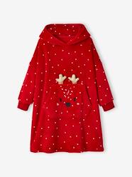 Girls-Christmas Poncho-Type Dressing Gown in Velour & Polar Fleece, for Girls