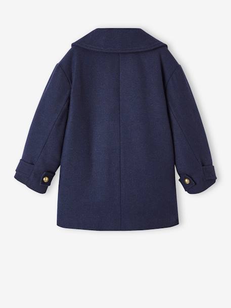 Officer's Coat in Woollen Cloth for Girls navy blue 