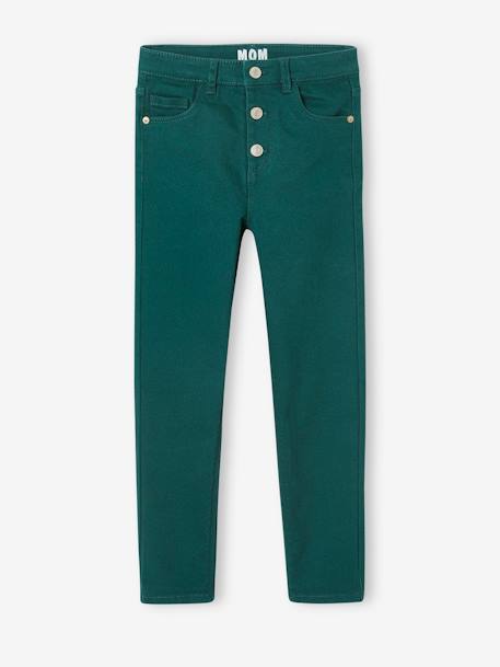 NARROW Hip, Mom Fit MorphologiK Trousers,for Girls ecru+fir green+ink blue+peach+rosy 