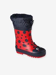 -Printed Natural Rubber Wellies with Fur Lining, for Babies