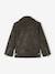 Perfecto Style Jacket in Nubuck for Girls anthracite+Camel 