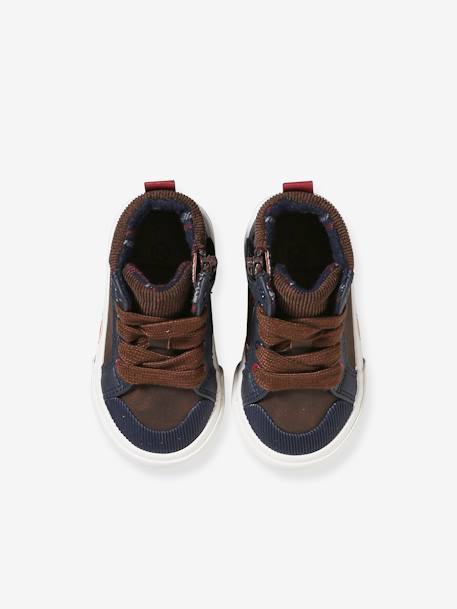 High-Top Trainers with Laces & Zips for Babies brown+set blue 