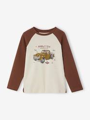 Boys-Tops-Car Honeycomb Top with Long Raglan Sleeves, for Boys