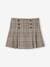 Pleated Skirt for Girls brown+navy blue 