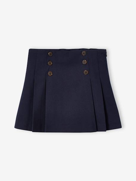 Pleated Skirt for Girls brown+navy blue 