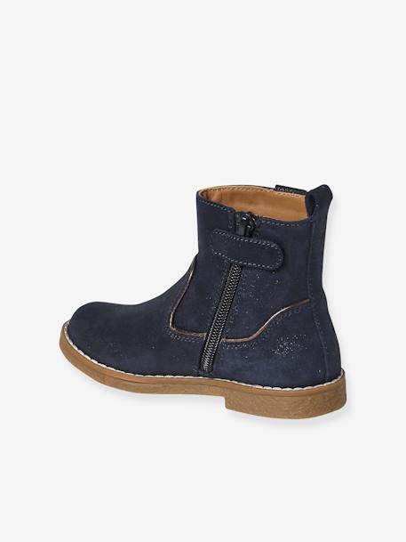 Leather Boots for Girls, Designed for Autonomy navy blue 