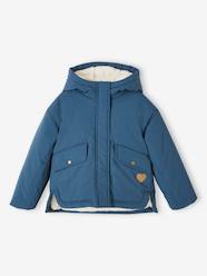 Girls-Coats & Jackets-Coats & Parkas-Short Parka with Hood & Sherpa Lining for Girls