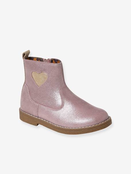 Leather Boots for Girls, Designed for Autonomy bronze+rose 