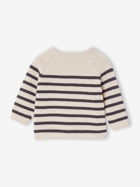 Striped Jumper in Cotton for Babies marl beige 