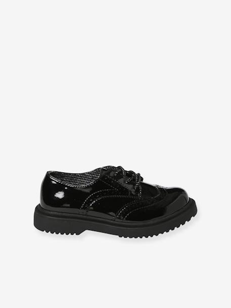 Patent Derbies, Lug Soles, for Children black 