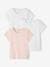 Pack of 3 Short Sleeve Fancy T-Shirts for Girls, Basics white 