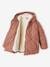 Padded Coat with Hood & Sherpa Lining for Girls blush 